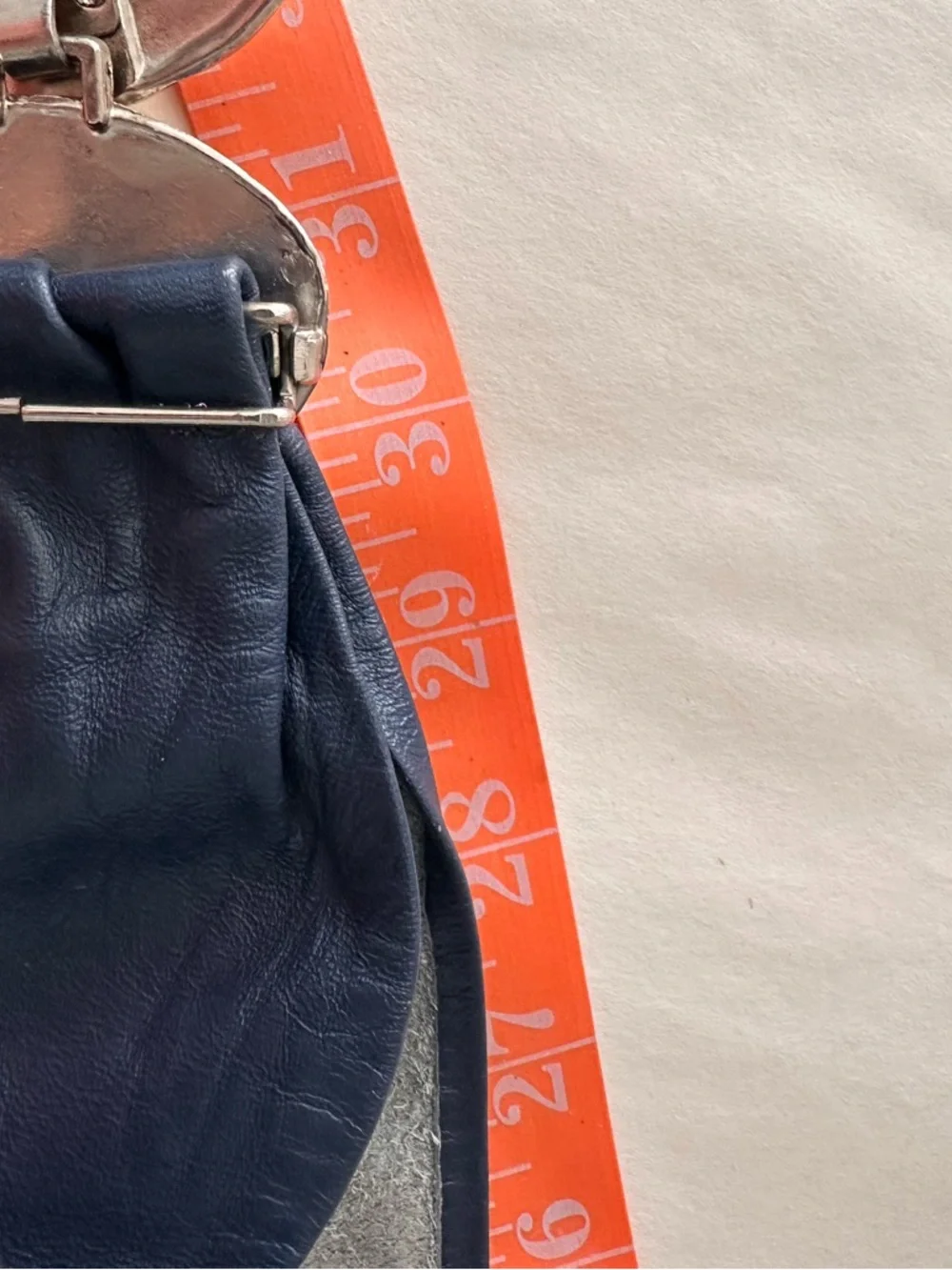 VINTAGE DAME BLUE LEATHER STATEMENT BUCKLE WASIT BELT